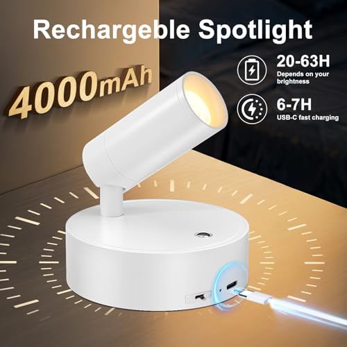 Foco recargable de interior con batería 4000mAh, luz LED con control remoto miniatura 2