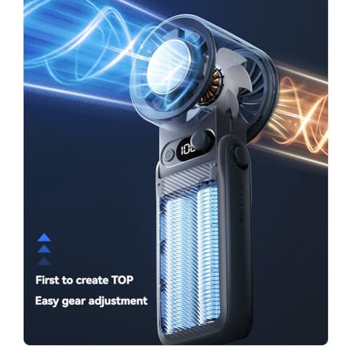 Mini ventilador turbo portátil recargable con potentes vientos regulables 6