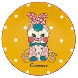 SWIMMER スイマー 皿 豆皿 小皿 約9cm 電子レンジ 食洗機対応 レトロアニマル うさぎ 日本製 7202-06