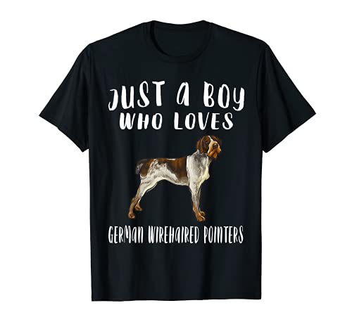 Im Just A Boy Who Loves German Wirehaired Pointers Dog T-Shirt, Black