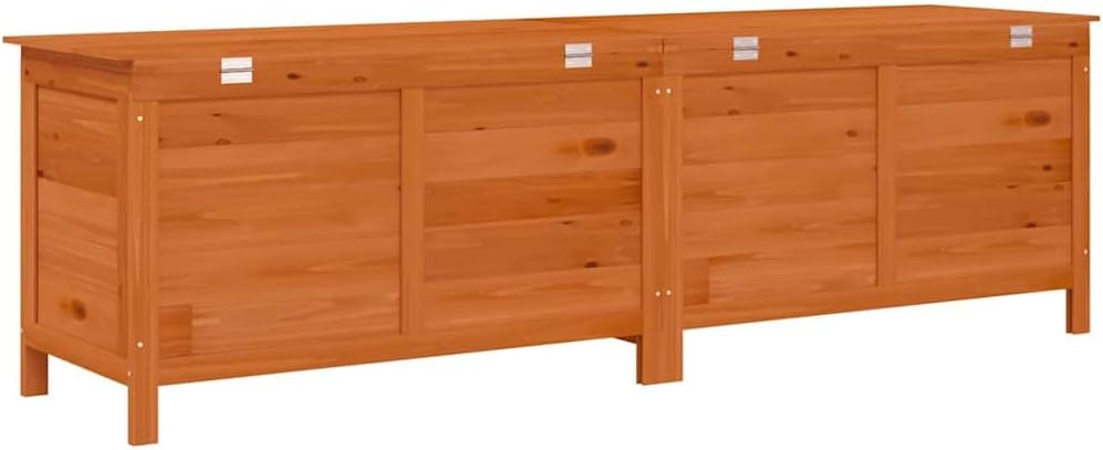 Garden Storage Box Brown Solid fir Wood 78.1 in x 19.7 in x 22.2 in Outdoor Furniture Storage Boxes