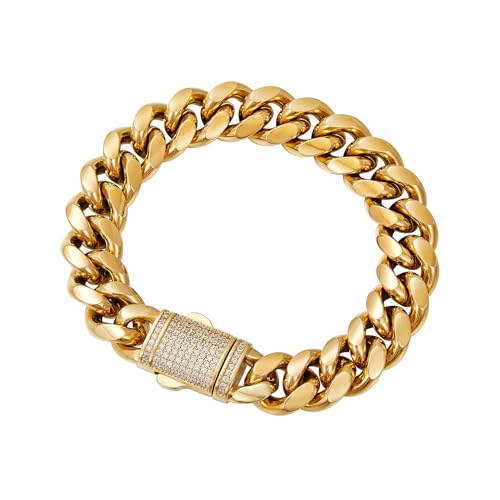 18k Gold Miami Cuban Bracelet, Moissanite Bracelet, Eternal Sparkle, Fashionable Luxury, Valentine's Day/Christmas And Other Holiday Gifts