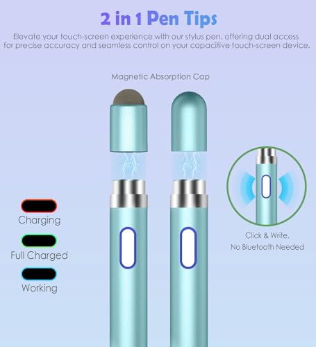 Image of Active Stylus Pen for Touch Screens, Dual Pen Tips for Drawing &Writing,High Precise Universal Digital Pencil for i-Pad Air /Pro /Mini, A-pple i-Phone 17 /16 /15 /14 /13,Tablet /Phone /Sam-sung /K-indle - Blue