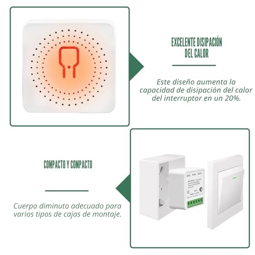 Miniatura 6 de 4 Piezas De Módulos De Interruptor De Luz Inteligente De 1 Vía, Doble Control, Mini Interruptor Wifi Diy Encaja Detrás Del Interruptor De Pared, Módulo Compatible Con La Aplicación Tuya, Alexa Y