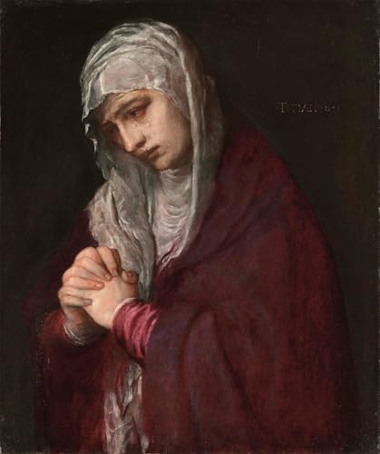Peinture décorative la Mater Douloureuse de Tiziano Vecelli sur toile moderne - Art 60x90cm