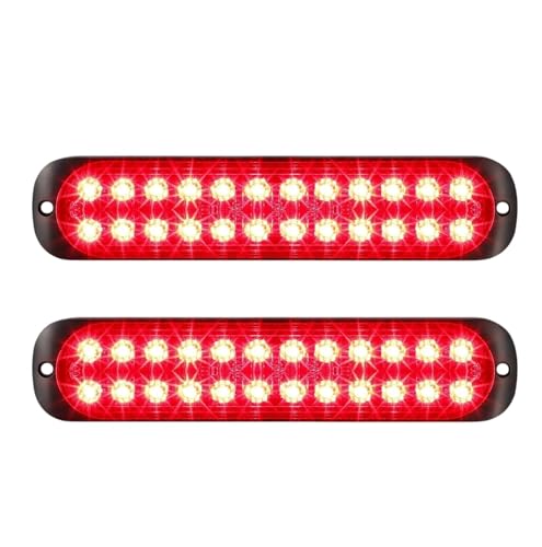 Feu arrière moto étanche 24 LED avec clignotant remorque rouge en aluminium 7.5 pouces