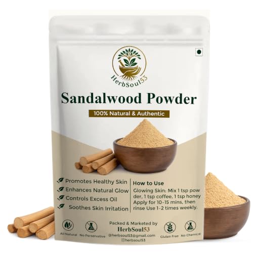 Image of 100% Pure Sandalwood Powder (200g) Natural Chandan Powder for Face Pack | Skin Brightening, Tan Care, Oil Control, Cooling Face Mask & DIY Skincare | No Preservatives, No Artificial Colours