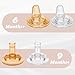 yanyoyo Sippy Spout Nipple for Wide Neck Baby Bottle, Natural Silicone Anti Colic Sippy Cup Nipples, 6 Months+, 4 Counts (Spout Nipple-Transparent)