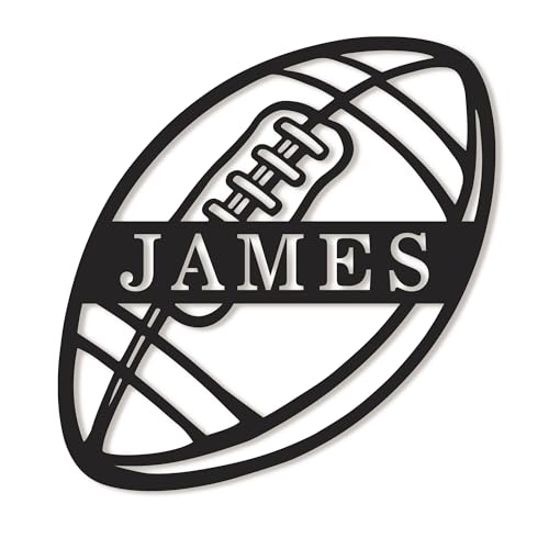 Custom American Football Metal Wall Art – Personalized Team Name Sign, Sports Player Gift, Metal Football Decor for Home, Locker Room & Man Cave