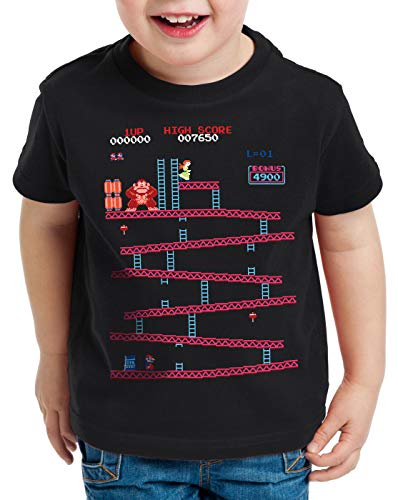 style3 Retro Kong Kinder T-Shirt Donkey Geek NES Nerd Gamer Größe:140