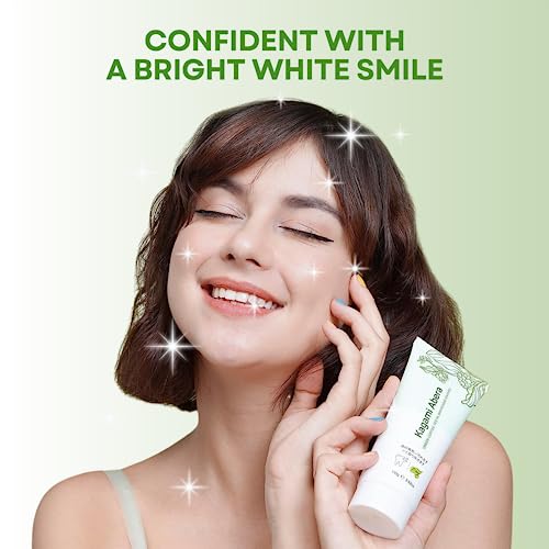 Kagami Abera Natural Toothpaste - Great Tasting, Fluoride Free Whitening Toothpaste, Plaque Reducer For Brighter Teeth And Fresh Breath With Fermented Green Coffee Extract, 3.52 Oz, 1-Pack #TOP5