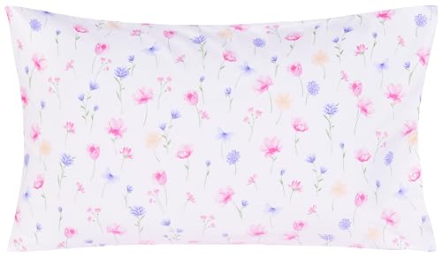 Image of Scientific Sleep Flowers Dancing in the Wind Pink Boys Girls 100% Cotton 4 Pcs Full Bed Sheet Set Kids Toddler Teen, Flat Sheet & Fitted Sheet & Pillowcase Kids Bedding Set (Flowers, Full)