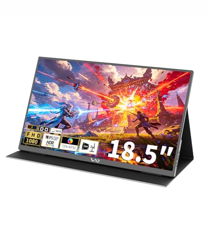 Image of LB M18 Portable Monitor 18.5 Inch 1080P FHD IPS 100Hz External Screen, USB-C & HDMI Travel Display with Protective Folio Dual Speakers for Laptop, Mac, Phone, PC