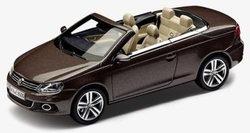 VW GENUINE EOS BLACK OAK BROWN METALLIC 1:43 SCALE DIECAST MODEL CAR