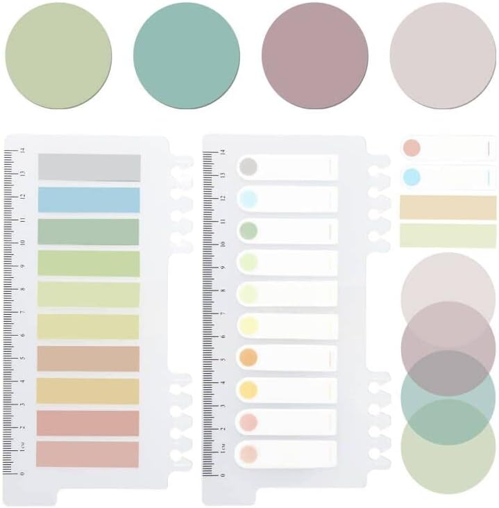 Transparent Sticky Notes, Pastel Round Clear Sticky Note Tabs for Annotating Books