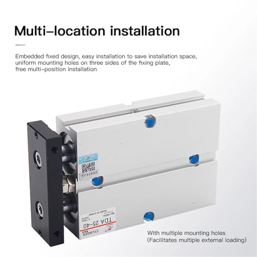 Cylindre double tige TN 25mm actionneur pneumatique TDA 25x45