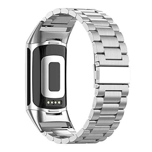 Correa metálica compatible con Fitbit Charge 6 y 5 miniatura 2