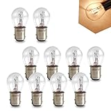 Fluher 10 PCS Car Halogen Brake Bulb, 12V 21/5W BAY15D Lamp Holder Double Tail High Low Foot Parking Light, 360 Degree Modification Replacement Accessories, Compatible With Most Car Models (Clear)