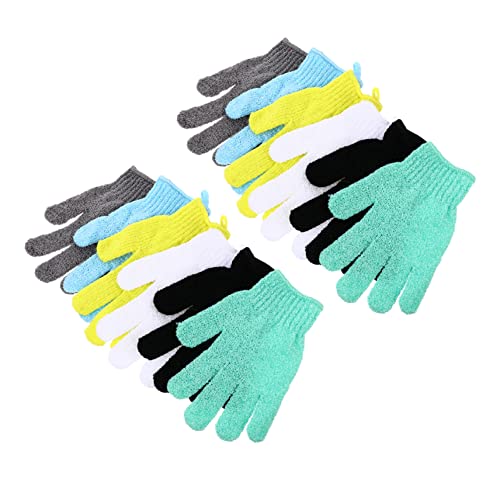 OATIPHO 12 Piezas Guantes Exfoliantes de Ducha para Cuidado Guantes de Baño de Poliéster para Limpieza Profunda para Mano para Hombres y Mujeres