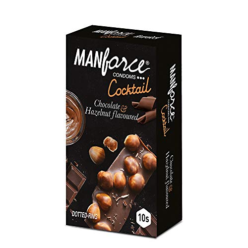 Image of Manforce Cocktail Condoms (Dotted-Rings), Hazelnut & Chocolate Flavoured- 10 Pieces (Pack of 5)
