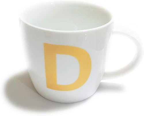 ZaH Taza de café de 16 onzas, taza de cerámica del alfabeto ABC para mujeres, hombres, niños y niñas, decoración del hogar, taza inicial A-Z (A)