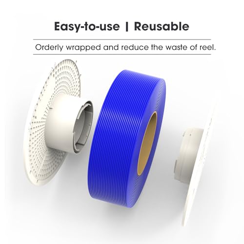 Image of eSUN High Speed PLA Refilament 1.75mm and Upgarded eSpool+ Set, Reusable and Removable Filament Spool Replacement with 3D Printer Refill Speedy PLA, 1KG Spoolless 3D Printing Filament, Blue