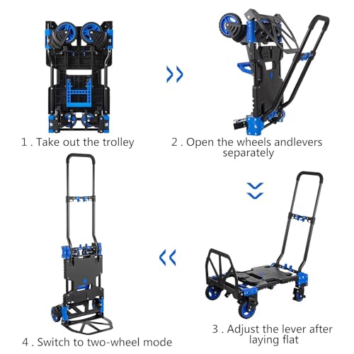 Carretilla plegable 2 en 1 para equipaje y carga miniatura 7