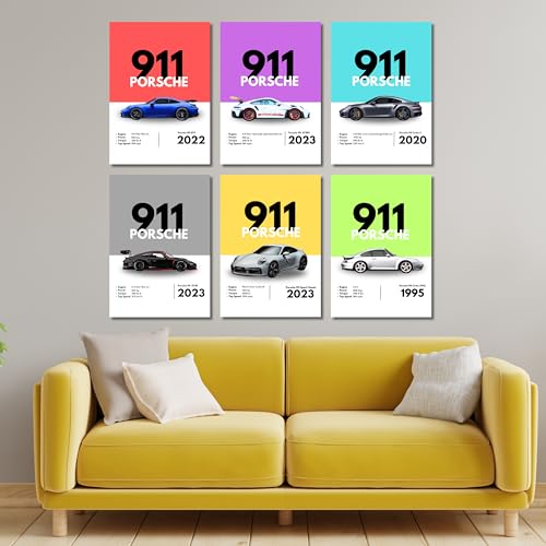 Image of Good Hope Set Of 6 Supercars Artwork Posters For Wall Room office Bedroom Living Home Decoration hostel boys (12 x 18 IN Unframed)