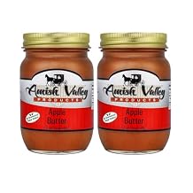 Amish Valley Products Apple Butter Glass Jars Old Fashioned Homestyle Slow Cooked No Corn Syrup Sugar-Free