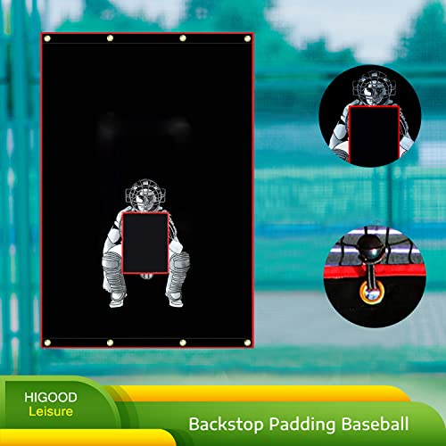 Higood Backstop Padding Baseball Vinyl Batting Cage, Backstop Padding Softball, Batting Cage Backdrop Target For Baseball Hitting Pitching(4X6Ft) #TOP2
