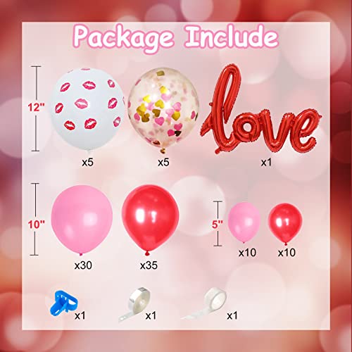 Hpwf Valentines Day Balloon Arch Garland Kit, Red Pink Heart Confetti Balloons Love Balloons For Lover's Celebration Alentine Party Anniversary Wedding Engagement Supplies #TOP1