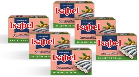 Isabel sardines in olive oil, 1 pack of 6 cans of 81 g