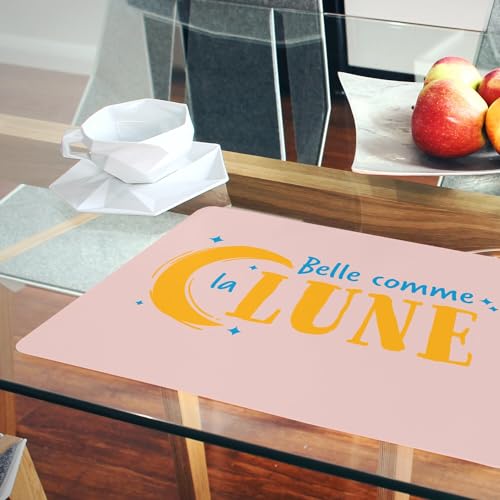 Sets de table rose astronaute napperons liège souples espace enfant x4 - 6