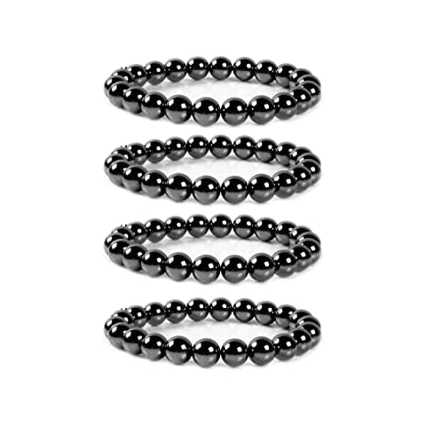 FORUBUS Black Obsidian Hematite Stretch Bracelet Cover