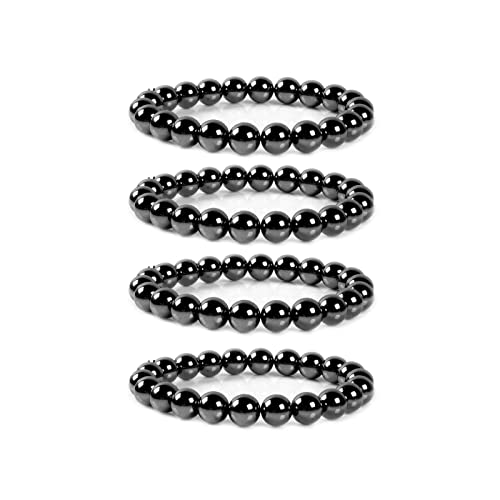 Forubus Black Obsidian Hematite Stretch Bracelet, Stacking Hematite Beaded Bracelet For Women Men Jewelry #TOP3