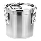 QWORK Food Storage Canisters, 6L/1.6Gal 304 Stainless Steel Flour Rice Cereal Storage Container with Anti-Leak Seal