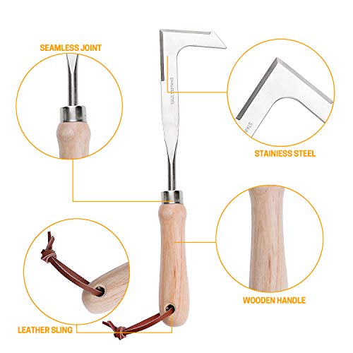 Zelarman Crack Weeder Stainless Steel Crevice Weeding Tool L-Shape Patio Knife Driveway/Sidewalk/Garden Hand Weeder #TOP3