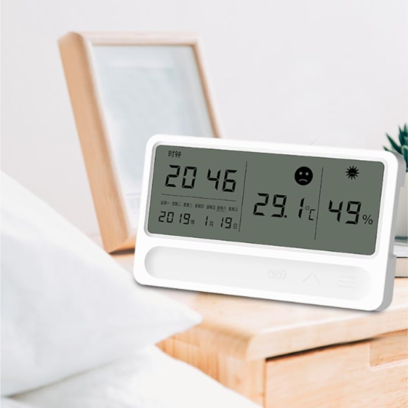 Wall Mounted Indoor Temperature Humidity Meter for Household Use with Digital Display of Time Air Detection
