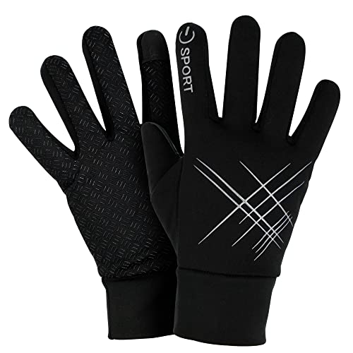 Image of ZaySoo Gloves Biking Cycling Water Resistant Outdoor Gloves Athletic Touch Screen Full Gloves - Black , Microfiber