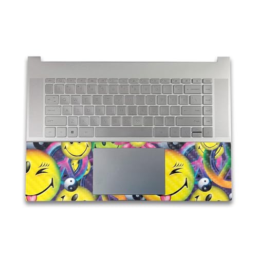 Image of Carbon Fiber Gaming Skin Compatible with HP Envy x360 16 inch (2023) - Peace Smile - Premium 3M Vinyl Protective Wrap Decal Cover - Easy to Apply | Crafted in The USA by MightySkins