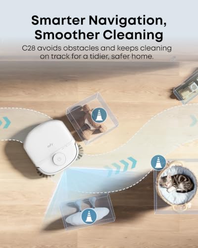 Image of eufy C28 Robot Vacuum and Mop Combo,15,000 Pa Suction, HydroJet Self Clean Roller Mop, Upgraded from X10 Pro, Zero-Tangle for Pet Hair, Auto Mop Washing&Drying, Self-Emptying&Refilling White