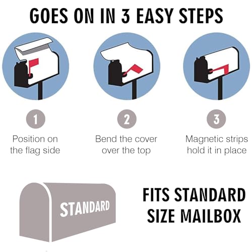 Image of Independence Day American Eagle Flag Mailbox Covers, 4th of July Magnetic Outdoor Decorations Mailbox Wraps Post Letter Box Cover for Garden Decor Larger Size 25.5x21 in