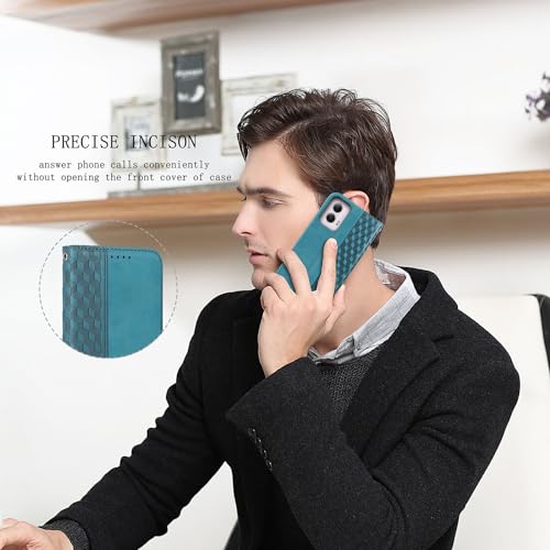 Image of Wallet Case for Motorola Moto G Power 5G (2024) 6.7 inch - PU Leather Strong Magnetic Folio Phone Cover with Card Holder Slots, Flip case for Moto G Power 5G 2024, Green