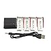 TianranRT Hélicoptère Batterie Et Chargeur 4 en 1 pour Pièces Détachées Hubsan X4 H107P 4Pcs 3.7V 520Mah