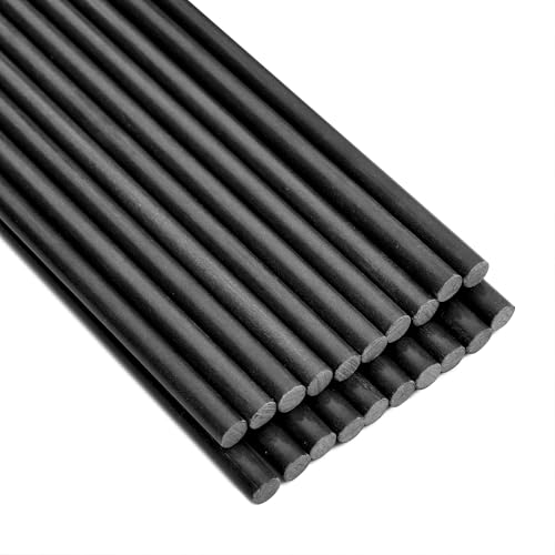 Garden Stakes 48 inch 20 Pack 0.27 Dia Solid Glassfiber Plant Support Rod Tomato Trellis Stakes (Black)