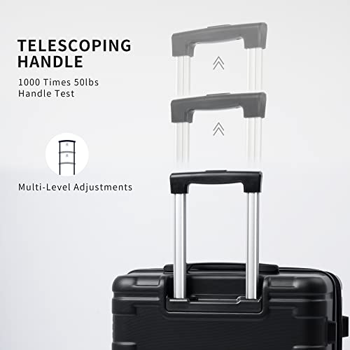 Merax 3 Pcs Luggage Set Expandable Hardside Lightweight Spinner Suitcase With Tsa Lock [Upgraded Version], Black #TOP3