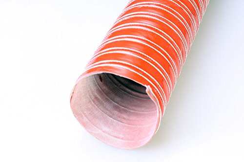 Autobahn88 Automotive Scat Flex Duct (Silicone-Impregnated Fiberglass, Steel Wire Reinforced), Inner Diameter 51Mm (2"), Length 1 Meter (3 Feet) #TOP2
