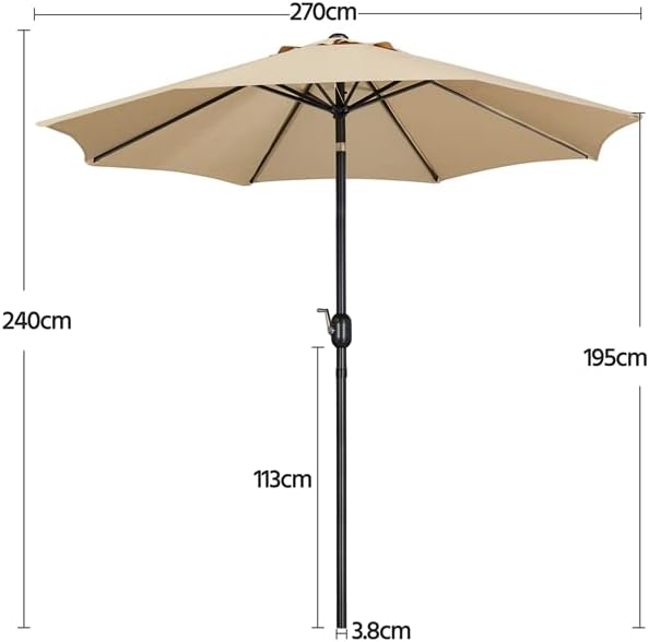 Dimensions of the Yaheetech Garden Umbrella