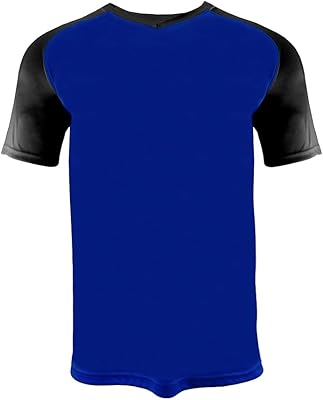 Epic Youth V-Neck Raglan Short Sleeve Tee Shirt Or Blue/Black Baseball Jersey L