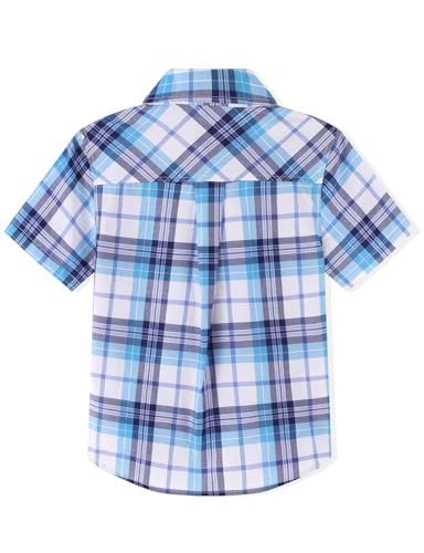 Spring&Gege Boys' Short Sleeve Button Down Shirts Casual Woven Plaid (4-12 Years)2